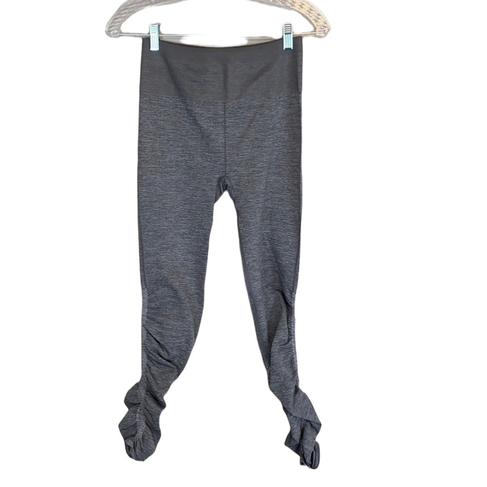 Fabletics Ruched High Rise Heather Gray Leggings Size Medium